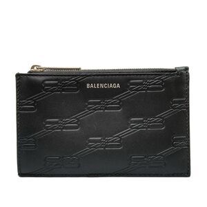 Balenciaga Coin Case - 717784 Black Shape Pressed Fragment Case Leather